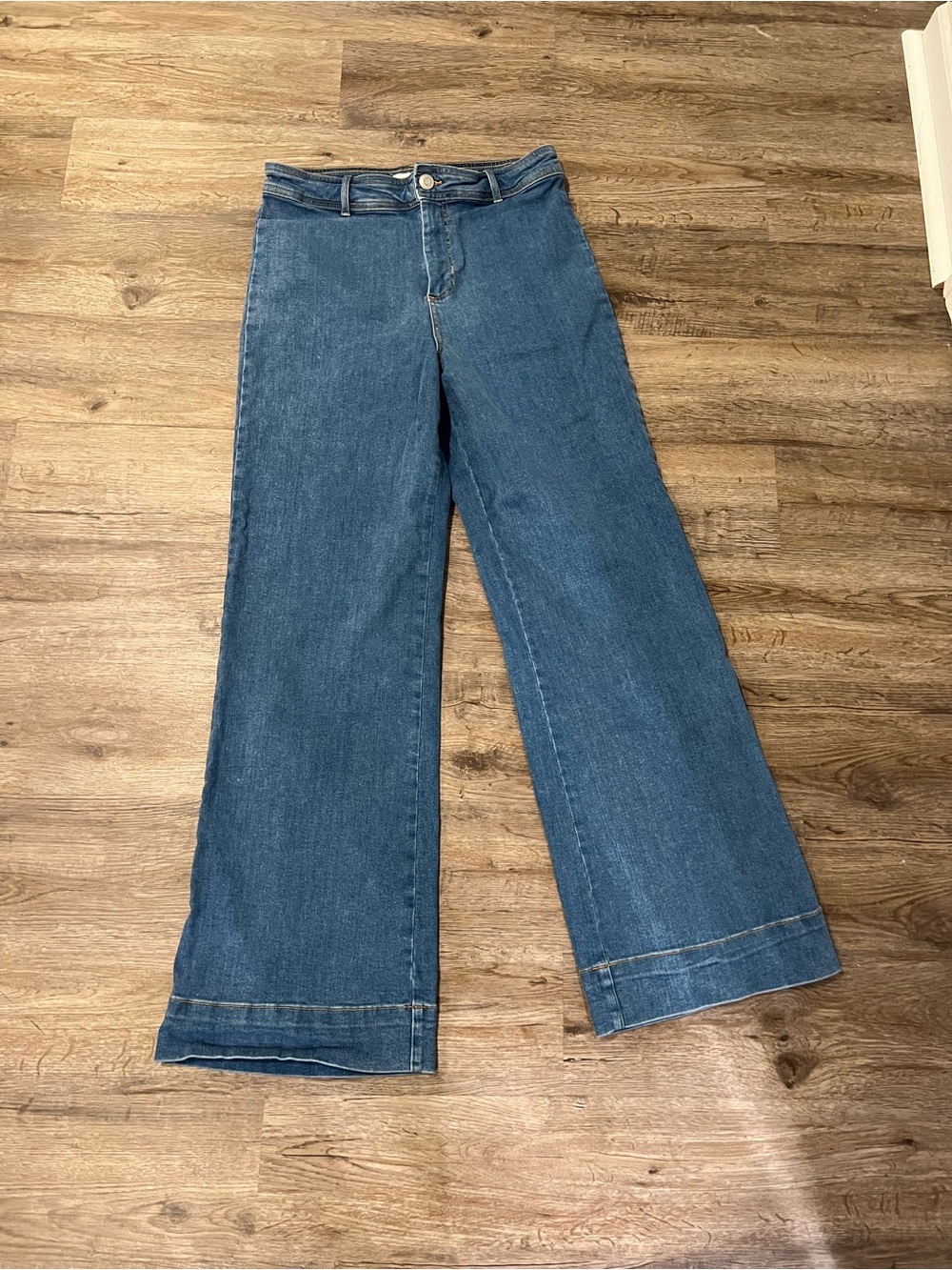 Avec Les Filles Wide-Leg Jeans in Denim Blue